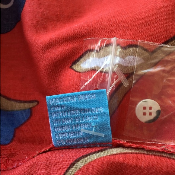 J McLaughlin Lois Red Floral Button Up Cotton Long Sleeve NEW - Picture 6 of 9